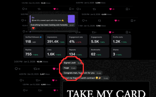 Case study results showing first inbound client at day 56